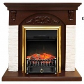 Каминокомплект Royal Flame Bern мелкий сланец (темный дуб)+Fobos FX Brass